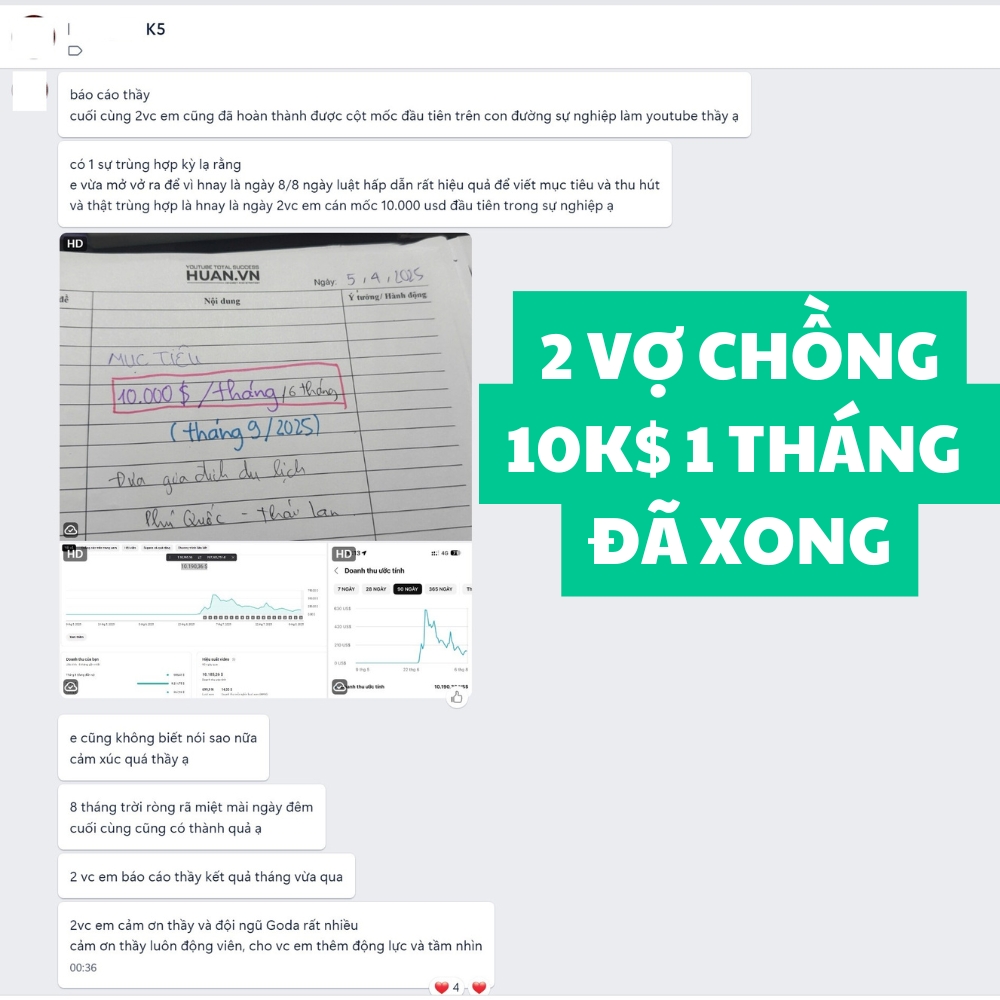 Kết quả thật học viên faceless YouTube GODA — case study 11