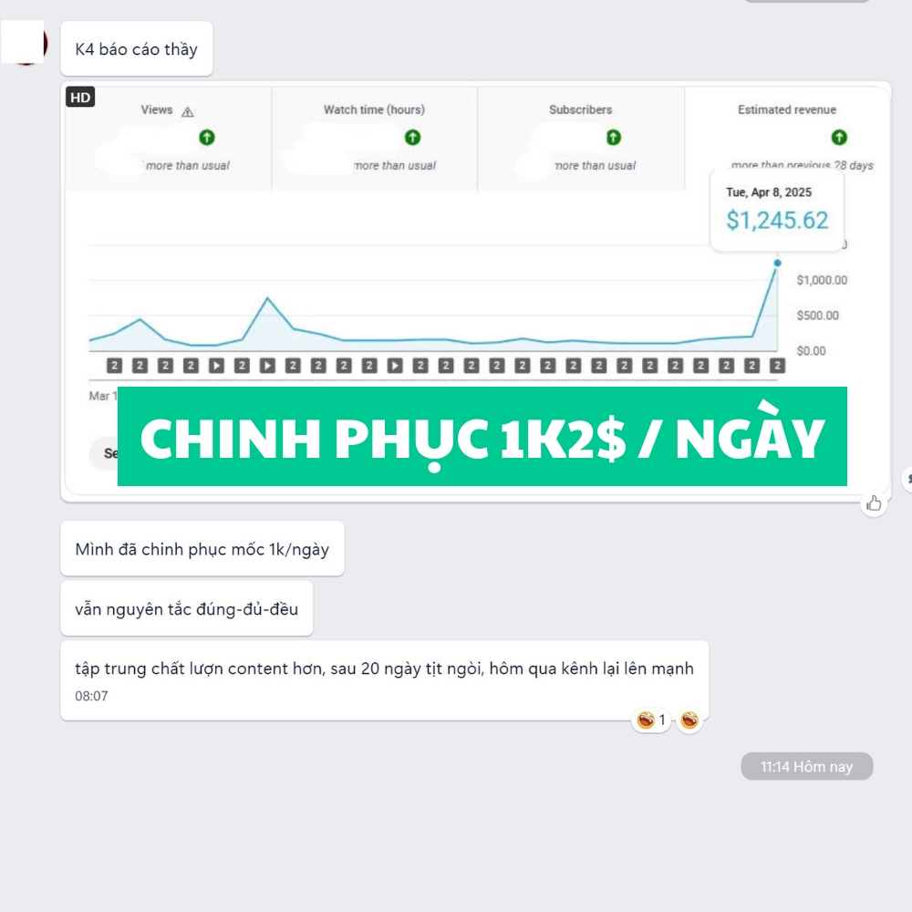 Kết quả thật học viên faceless YouTube GODA — case study 17